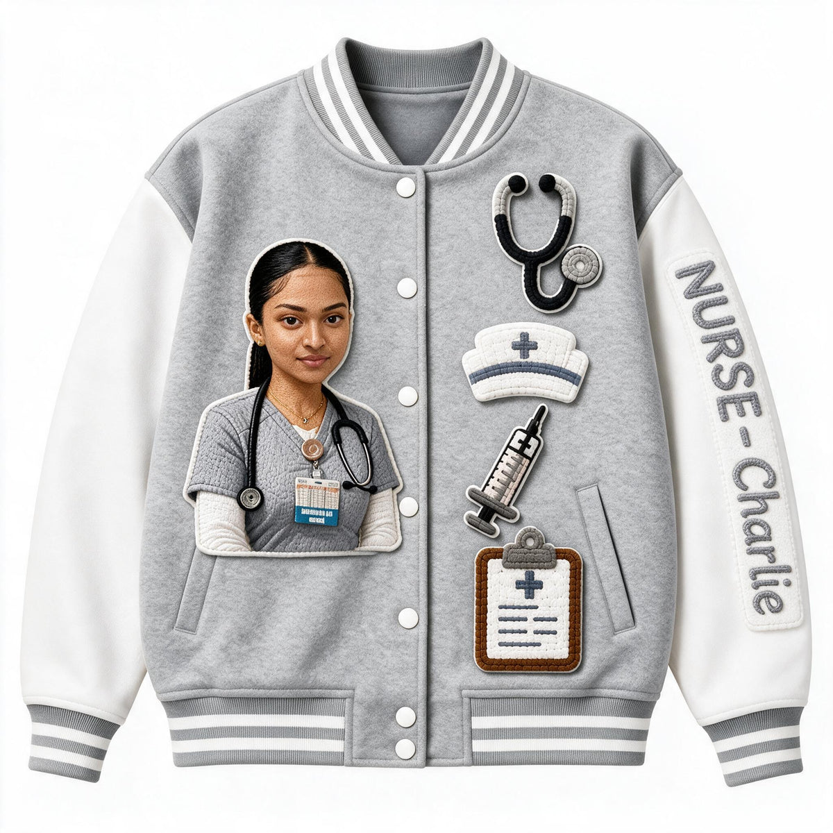 Veste Varsity Infirmière Personnalisée Cadeau Appréciation pour Infirmiers et Travailleurs de la Santé