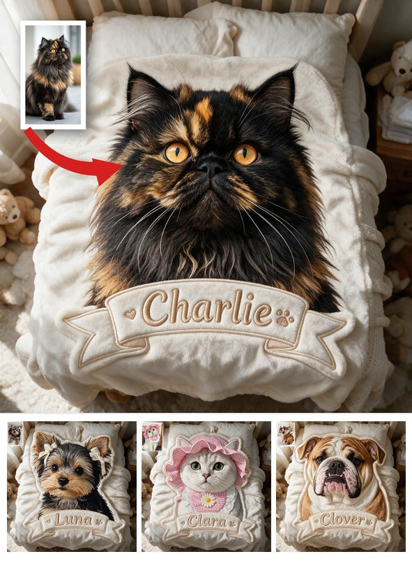 Couverture en Fleece Personnalisée en Forme de Chat Persan Écaille de Tortue, Cadeau Douillet pour Amateurs de Chats