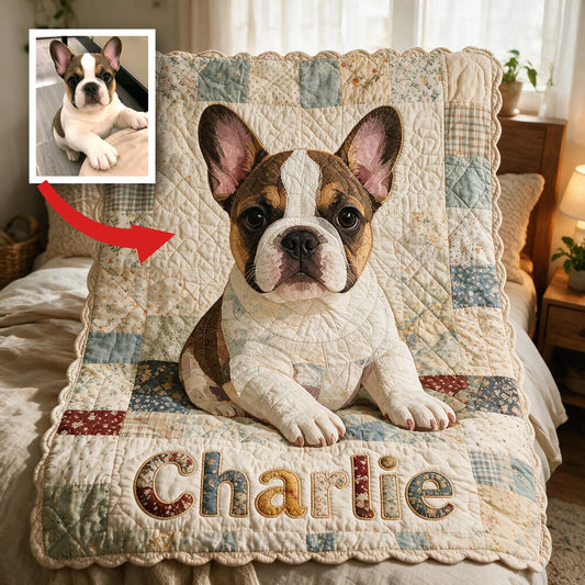 Couverture en Fleece Personnalisée Bulldog Français, Cadeau Douillet pour Amoureux des Animaux