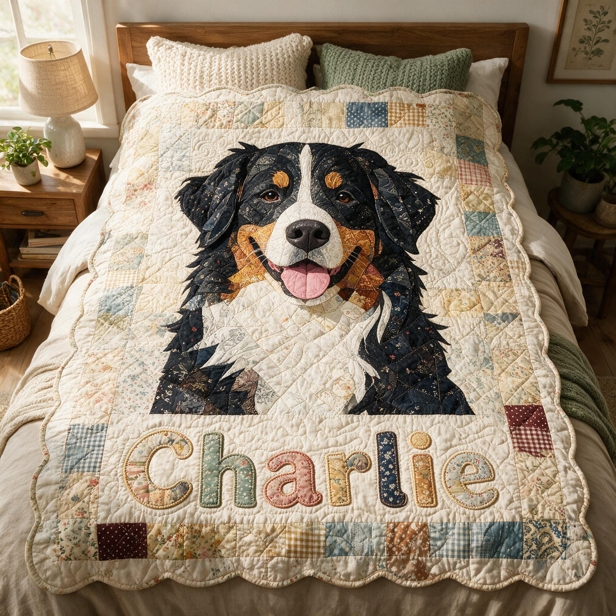 Personalized Tricolor Australian Shepherd Patchwork Fleece Blanket, Cozy Gift for Aussie Dog Lovers