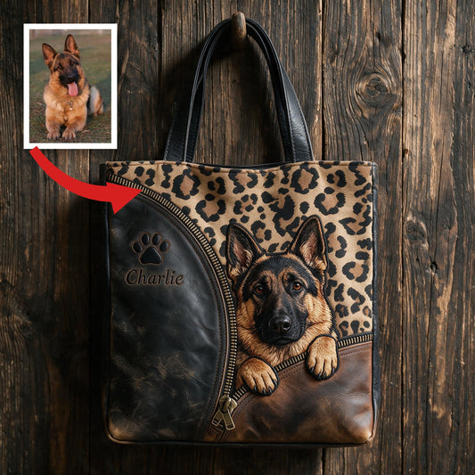 Sac fourre-tout personnalisé avec un berger allemand mignon - Cadeau pour propriétaire de chien