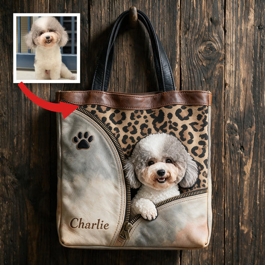 Sac fourre-tout personnalisé en peluche Toy Poodle pour les amoureux des chiens