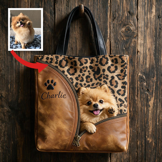 Sac fourre-tout personnalisé Pomeranian en peluche, cadeau sur mesure pour les amoureux des chiens