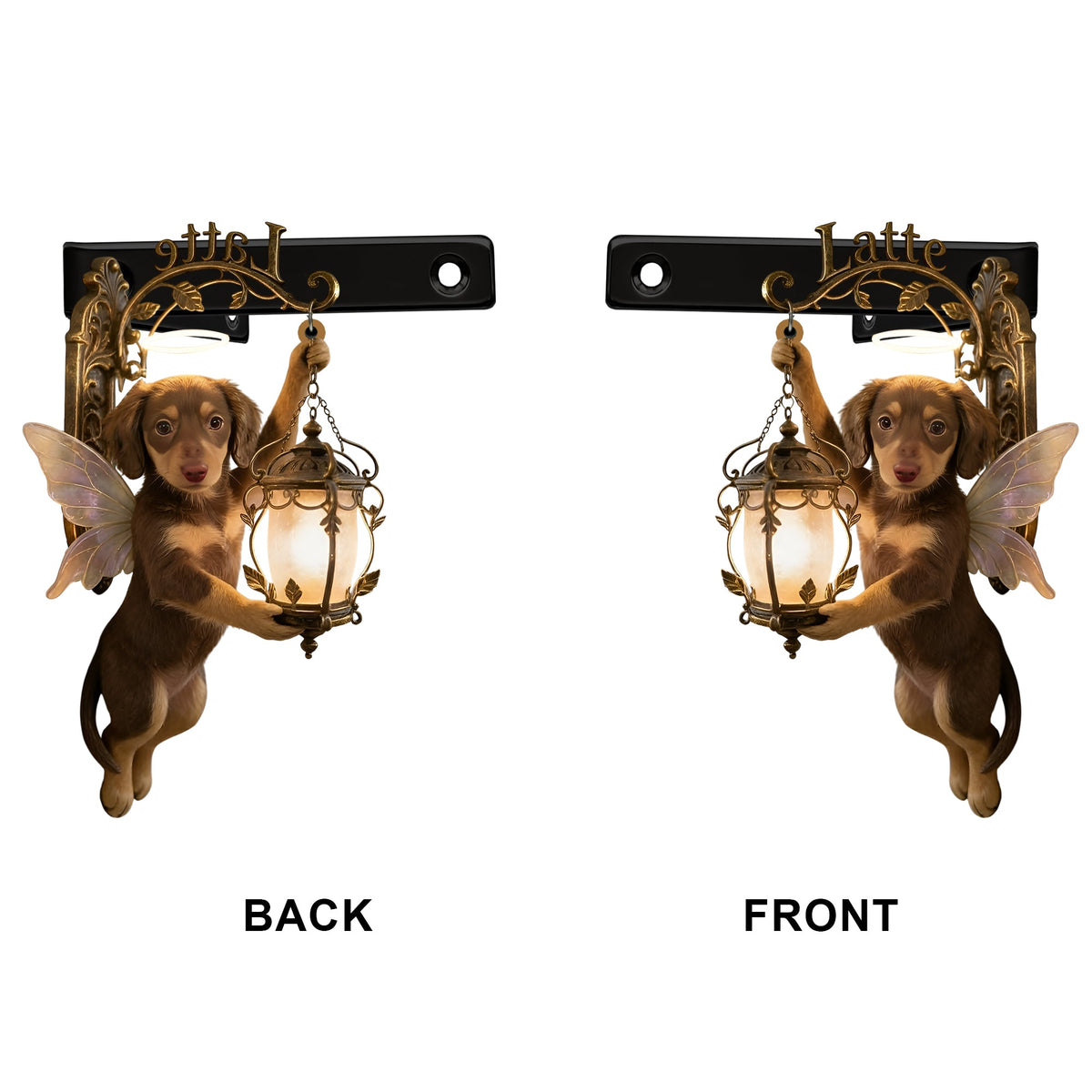 Personalized Fluffy Shih Tzu Angel Wooden Wall Mount Sign - Cute Unique Gift for Dog Lover Home Decor