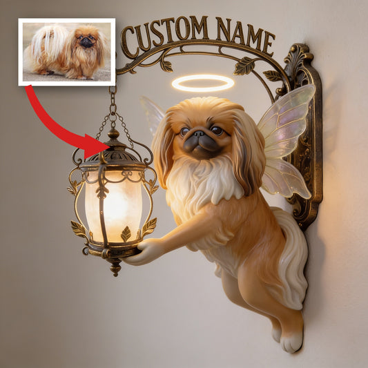 Panneau mural en bois personnalisé Shih Tzu ange - Cadeau unique pour amoureux des chiens