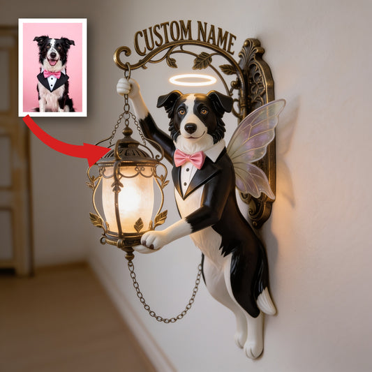 Les chiens illuminent ma vie - Plaque murale en bois personnalisée Border Collie, cadeau unique pour les amoureux des chiens