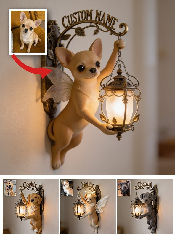 Fairy Winged Fawn Chihuahua Personalized Wall Mount Sign - Custom Name Dog Lover Indoor Outdoor Home Decor Gift