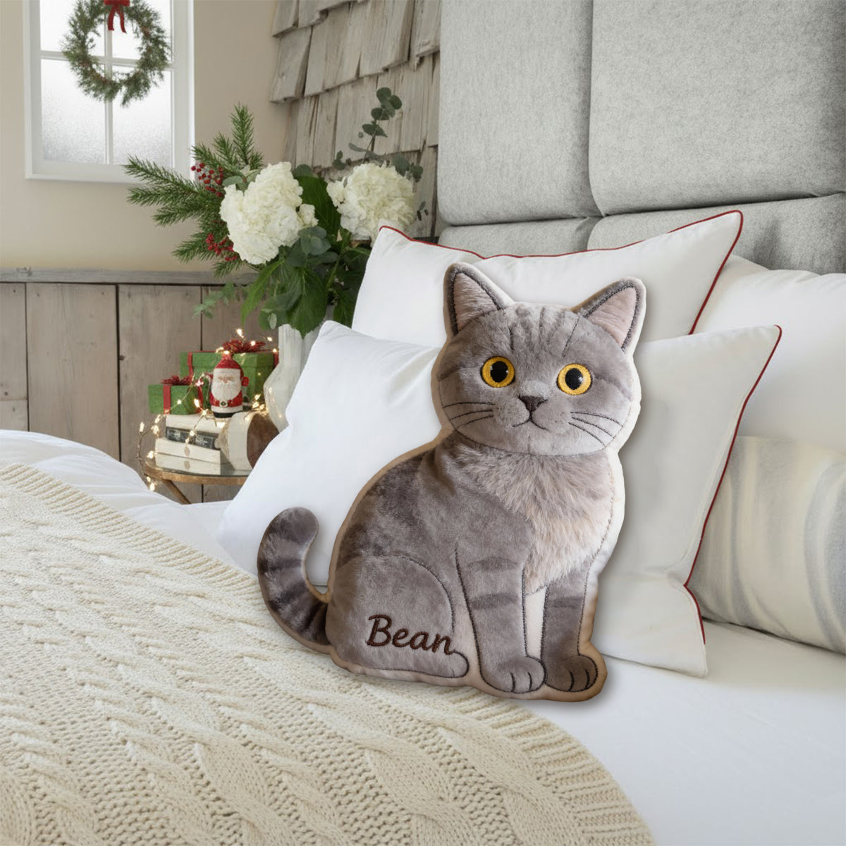 Custom Fluffy Tan Pomeranian Shaped Faux Fur Pillow Personalized Dog Lover Gift Cozy Home Decor