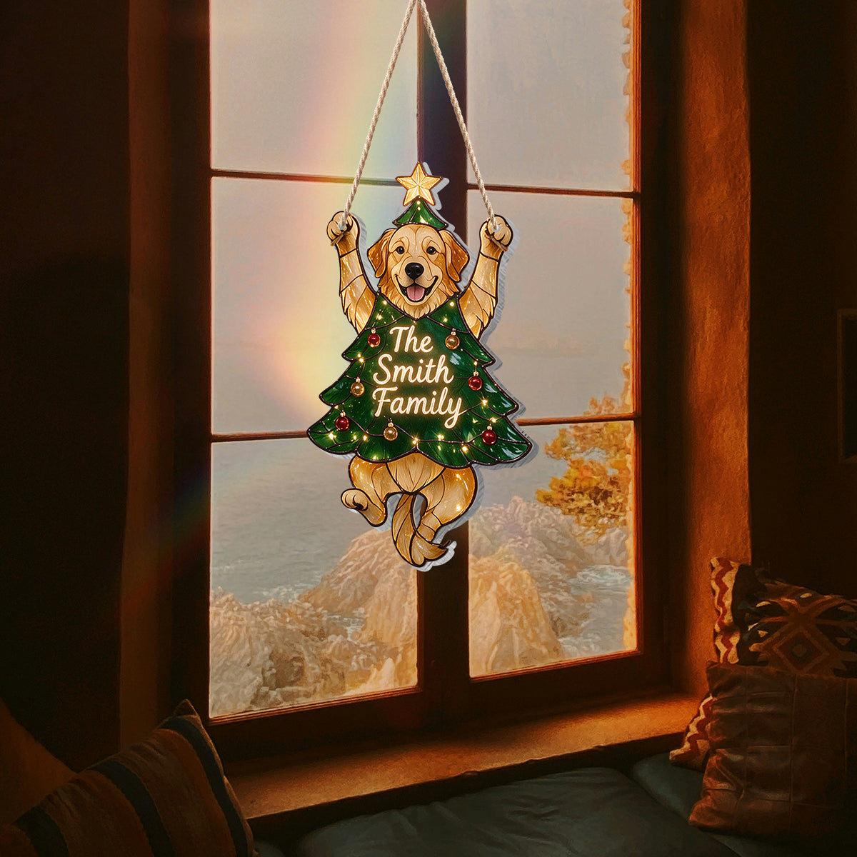 Personalized Welsh Corgi Christmas Tree LED Acrylic Sign, Cute Festive Pet Owner Holiday Home Decor Gift