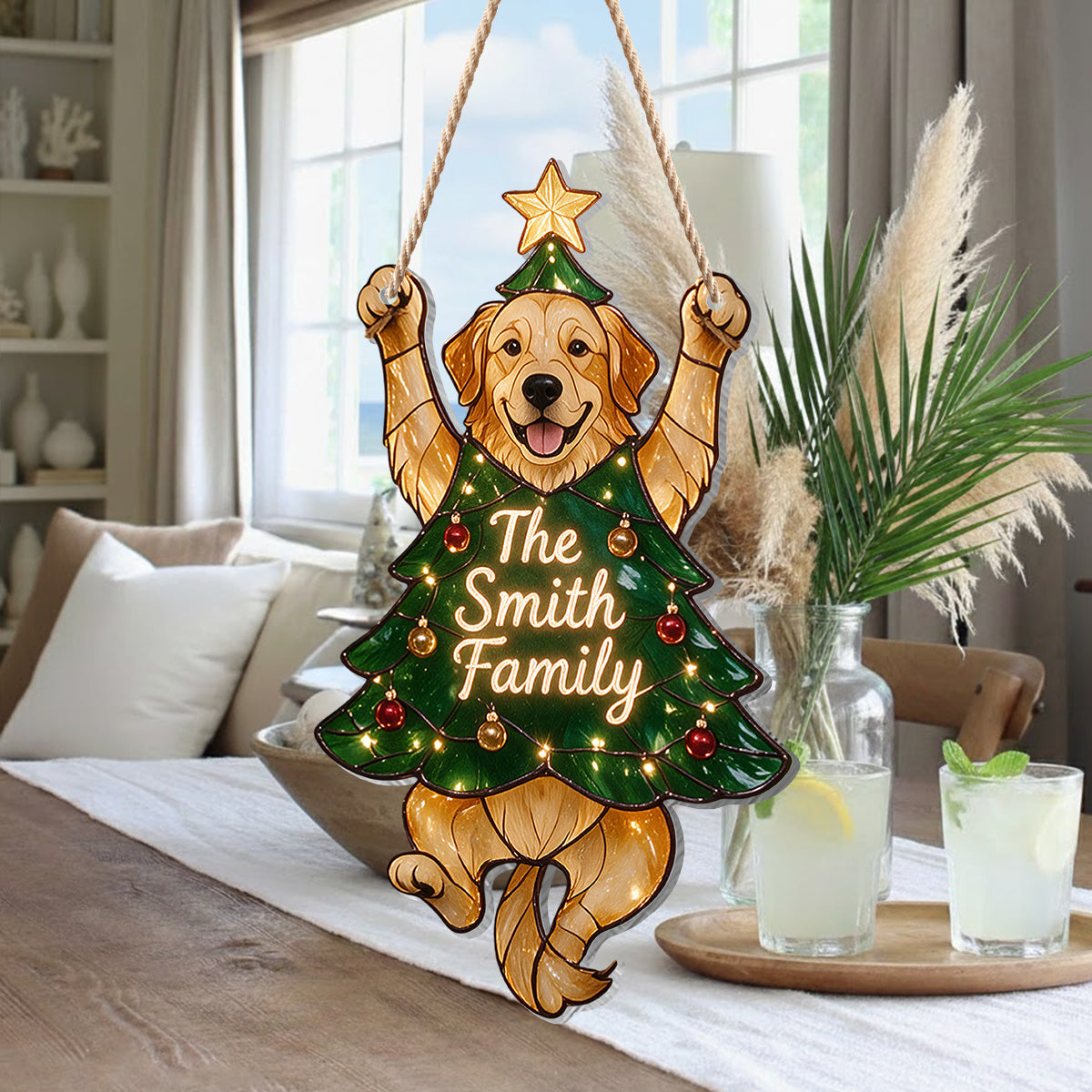 Personalized Playful Siberian Husky Christmas Tree LED Acrylic Sign - Festive Dog Lover Holiday Home Decor Gift