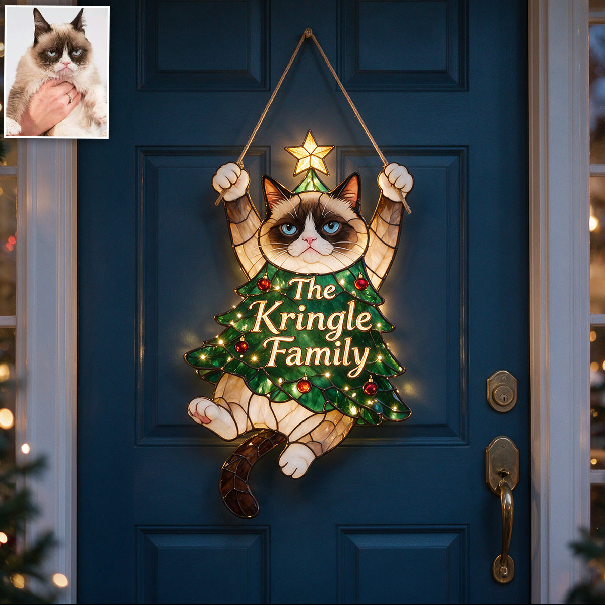 Personalized Tan Standard Poodle Christmas LED Acrylic Sign - Merry Little Clinger Dog Lover Holiday Decor Gift