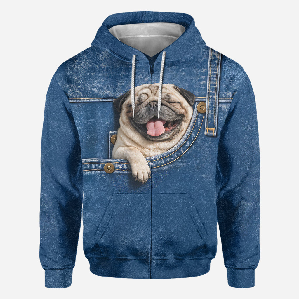 Fluffy Gray White Toy Poodle Pocket All Over Print Hoodie - Personalized Gift For Poodle Owner Dog Lover
