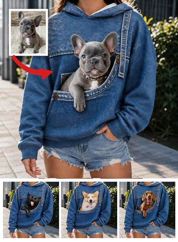 Gray French Bulldog Puppy All Over Print Hoodie, Personalized Unique Gift For Frenchie Dog Pet Owners