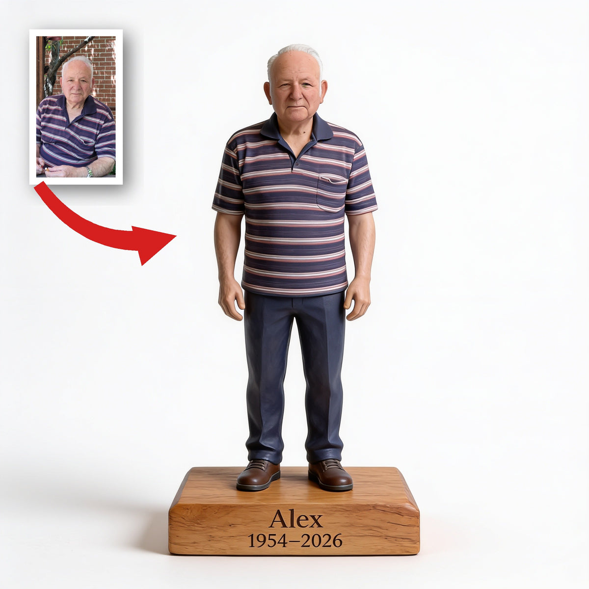 Personalized Older Men Memorial Custom Shaped Acrylic Plaque, Custom Photo Remembrance Keepsake Gift for Home Display