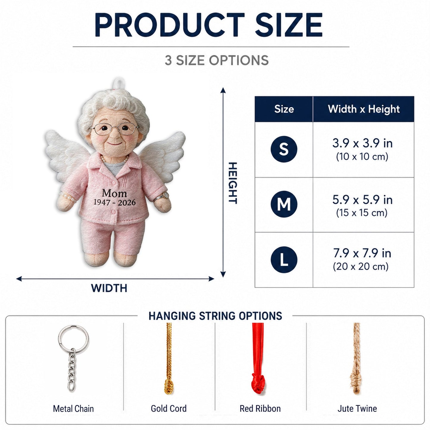 Personalized Angel Black Grandma Memorial Plush Ornament - I'm Always With You Sympathy Christmas Remembrance Keepsake Gift