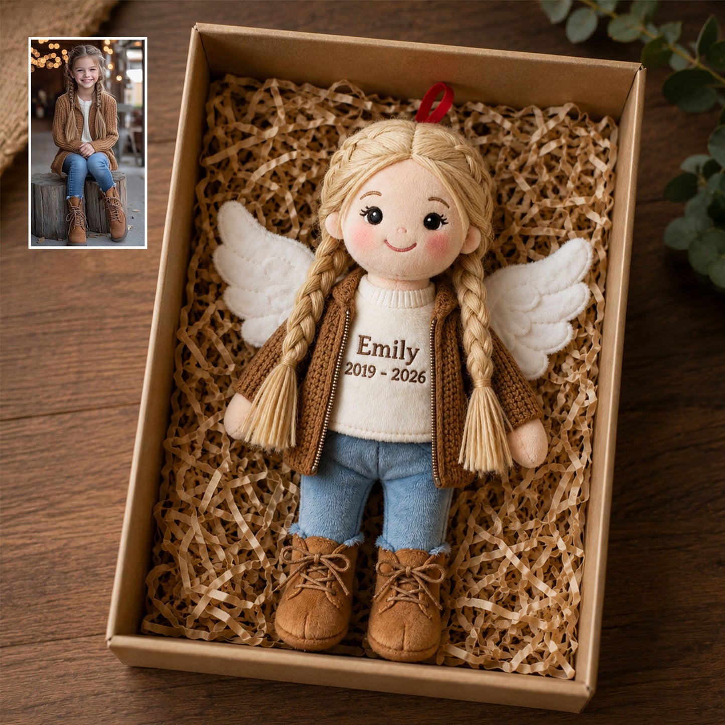 Personalized Angel Black Grandma Memorial Plush Ornament - I'm Always With You Sympathy Christmas Remembrance Keepsake Gift