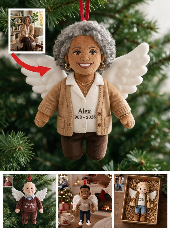 I'm Always With You Personalized Latina Mom Memorial Angel Plush Ornament, Sympathy Remembrance Christmas Keepsake Gift