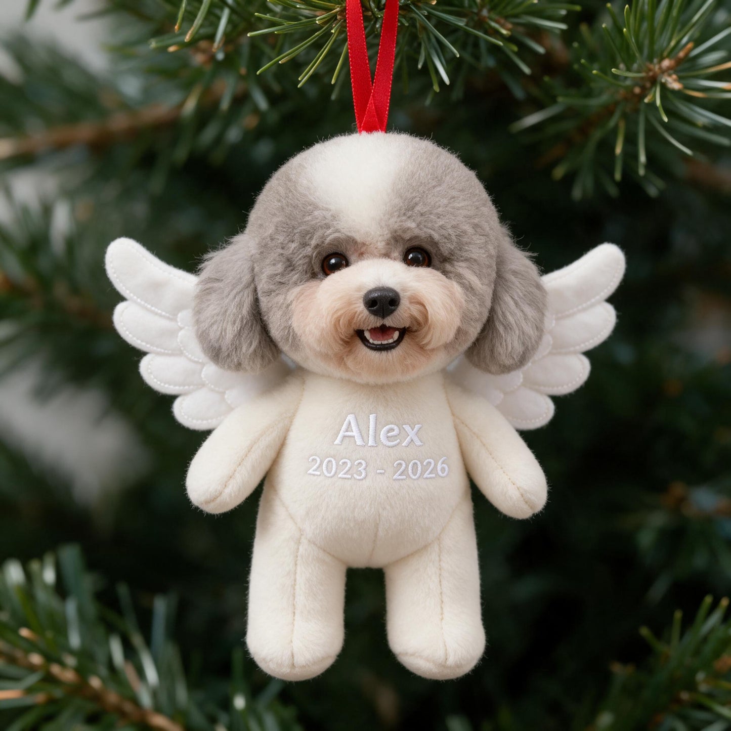 I'm Always With You Personalized Curly Poodle Angel Plush Ornament Pet Loss Memorial Keepsake Gift