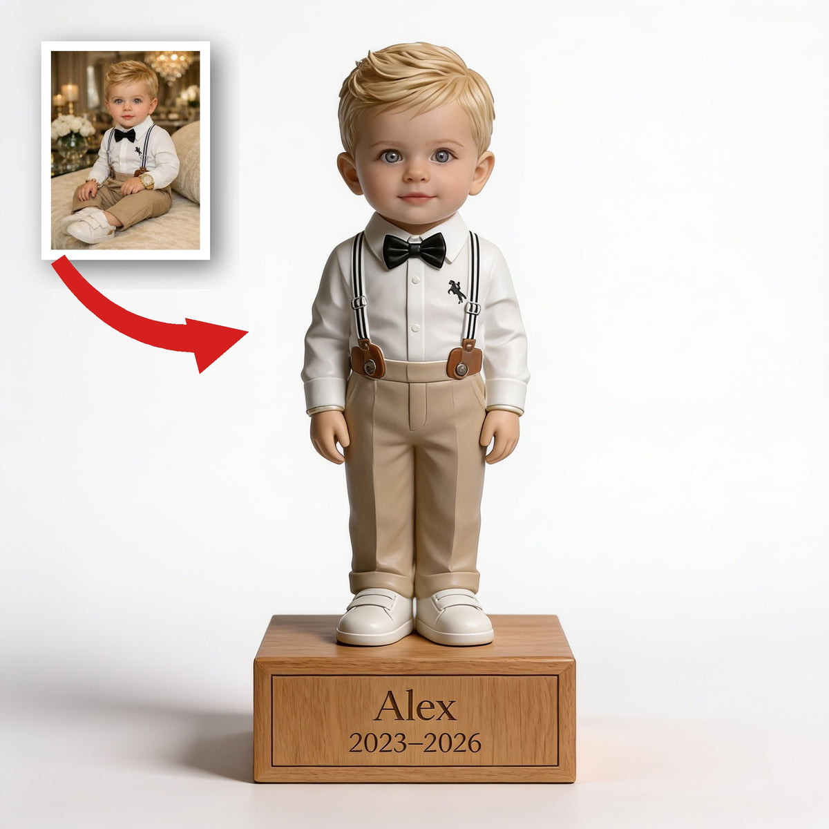 Custom From Any Photo Personalized Toddler Boy Figurine Acrylic Plaque, Memorial Keepsake Home & Desk Decor Gift