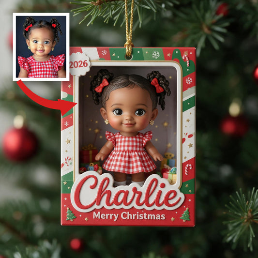 Personalized 2026 Cute Little Latina Kid Christmas Ornament Custom Name Holiday Keepsake Tree Decoration Gift