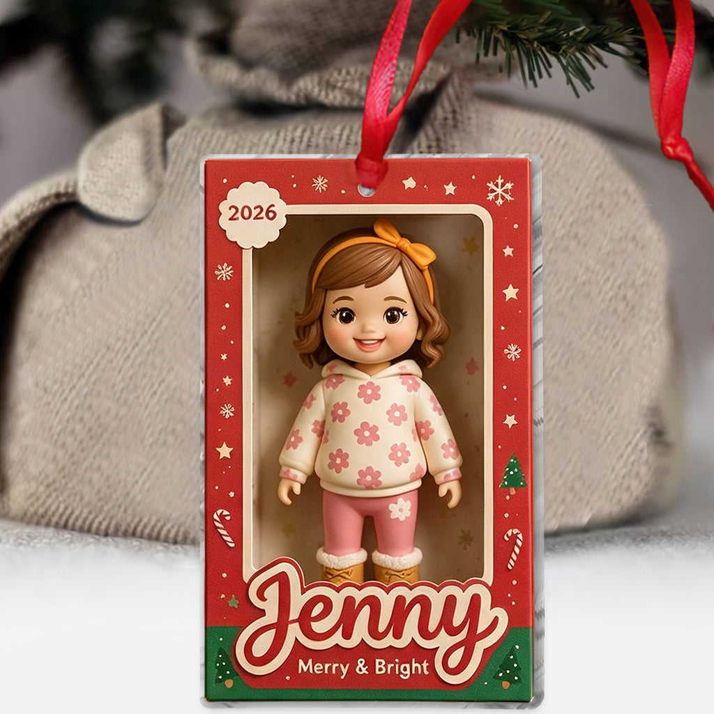 Personalized Newborn Black Baby Photo 2026 Christmas Ornament - Custom Kid Name Holiday Keepsake Tree Decoration Gift
