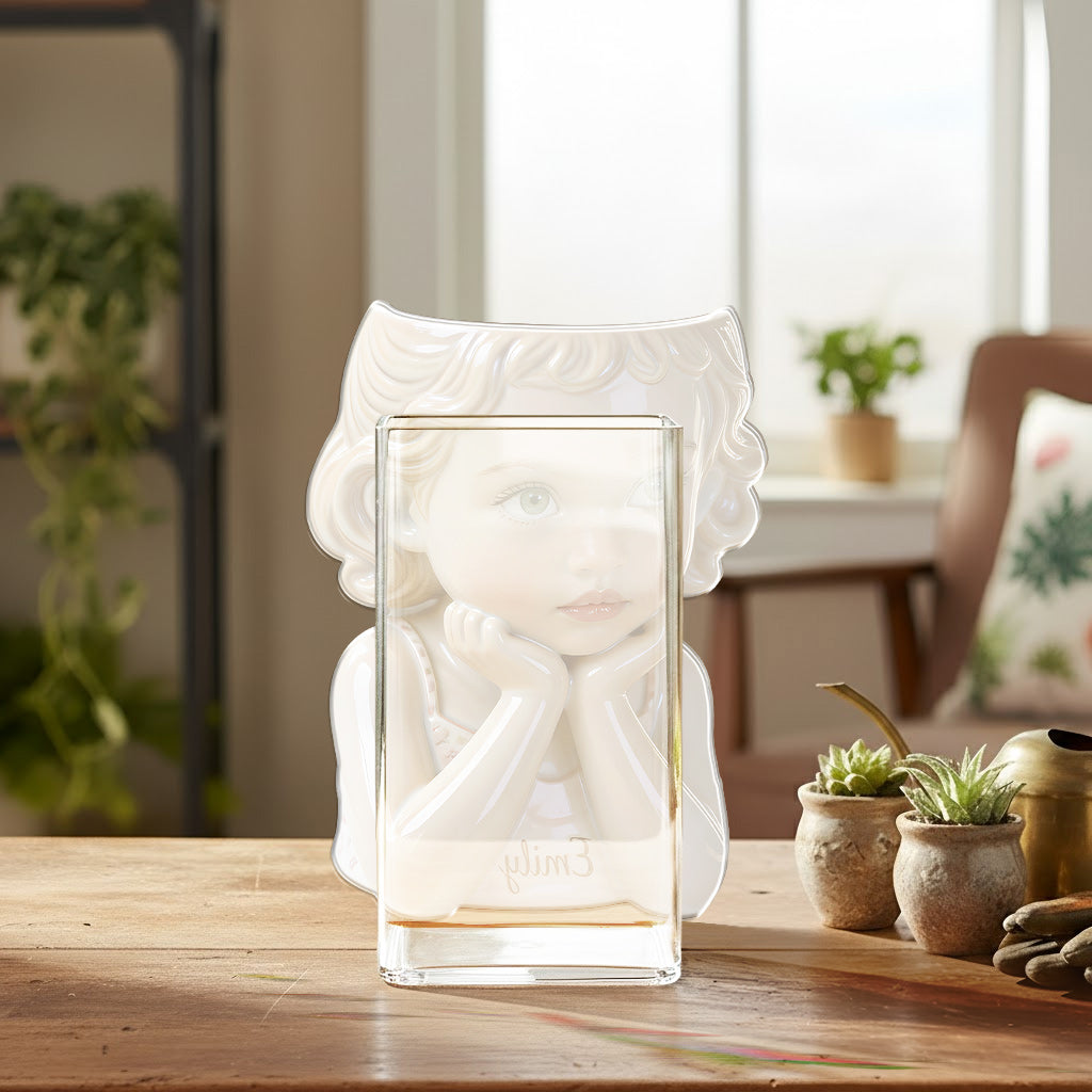 Personalized Custom Child Portrait Acrylic Planter Pot, Custom Name 5 Year Old Black Kid Face Vase for Home Decor and Thoughtful Gifting