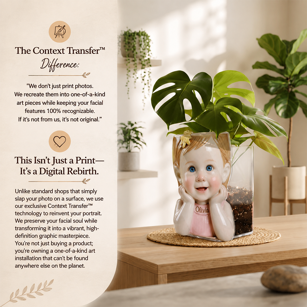 Custom Personalized Curly Haired Child Shaped Acrylic Planter Pot, Custom Name 4 Year Old Black Kid Flower Vase for Home Decor & Meaningful Gifting