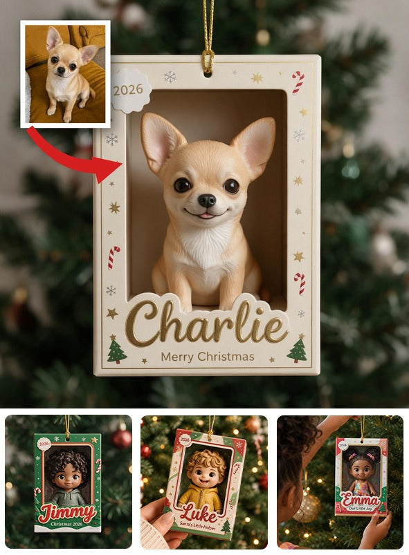 Personalized Fawn Chihuahua Christmas Ornament, Custom 2026 Pet Keepsake Gift for Chihuahua Owner Holiday Tree Decor