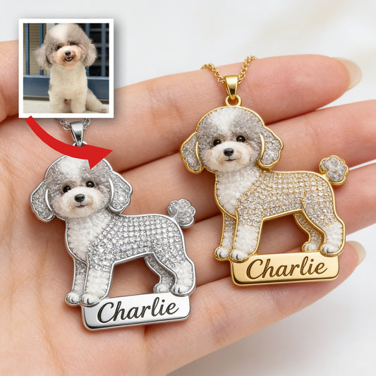 Collier en métal personnalisé avec pendentif Poodle scintillant, cadeau pour les propriétaires de Poodle et les amoureux des chiens