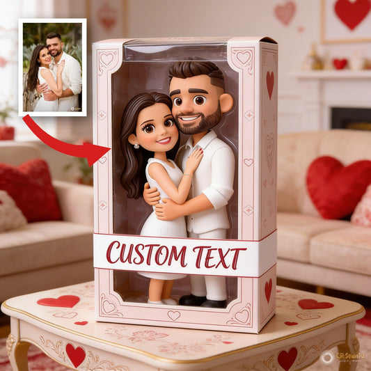 Plaque Acrylique Personnalisée Couple Chibi - Cadeau Romantique pour Saint-Valentin