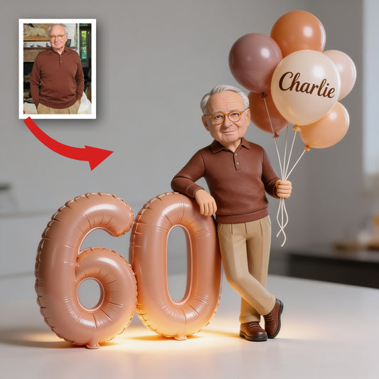 Plaque Acrylique Personnalisée pour Homme Âgé - 60e Anniversaire