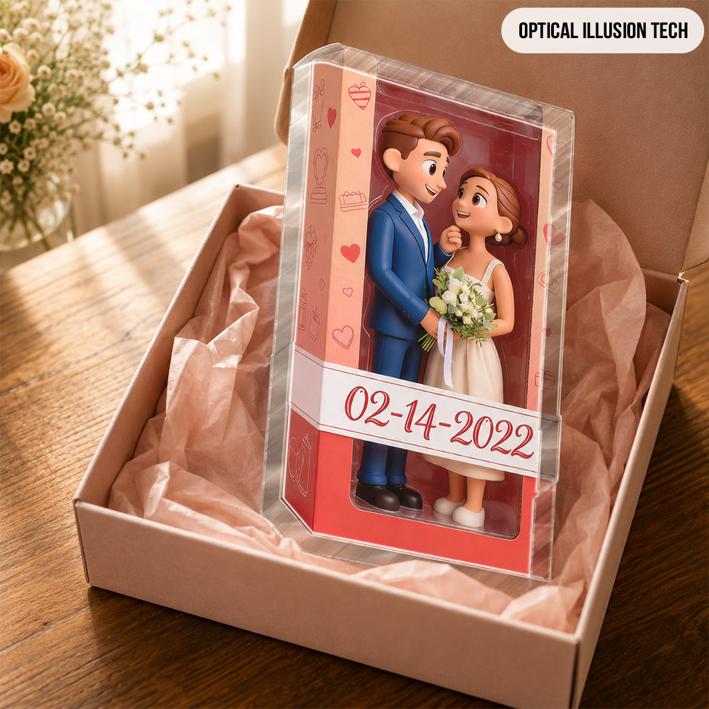 Personalized I Love You Older Couple Hugging Custom Shaped Acrylic Plaque, Romantic Anniversary Keepsake Home Decor Gift