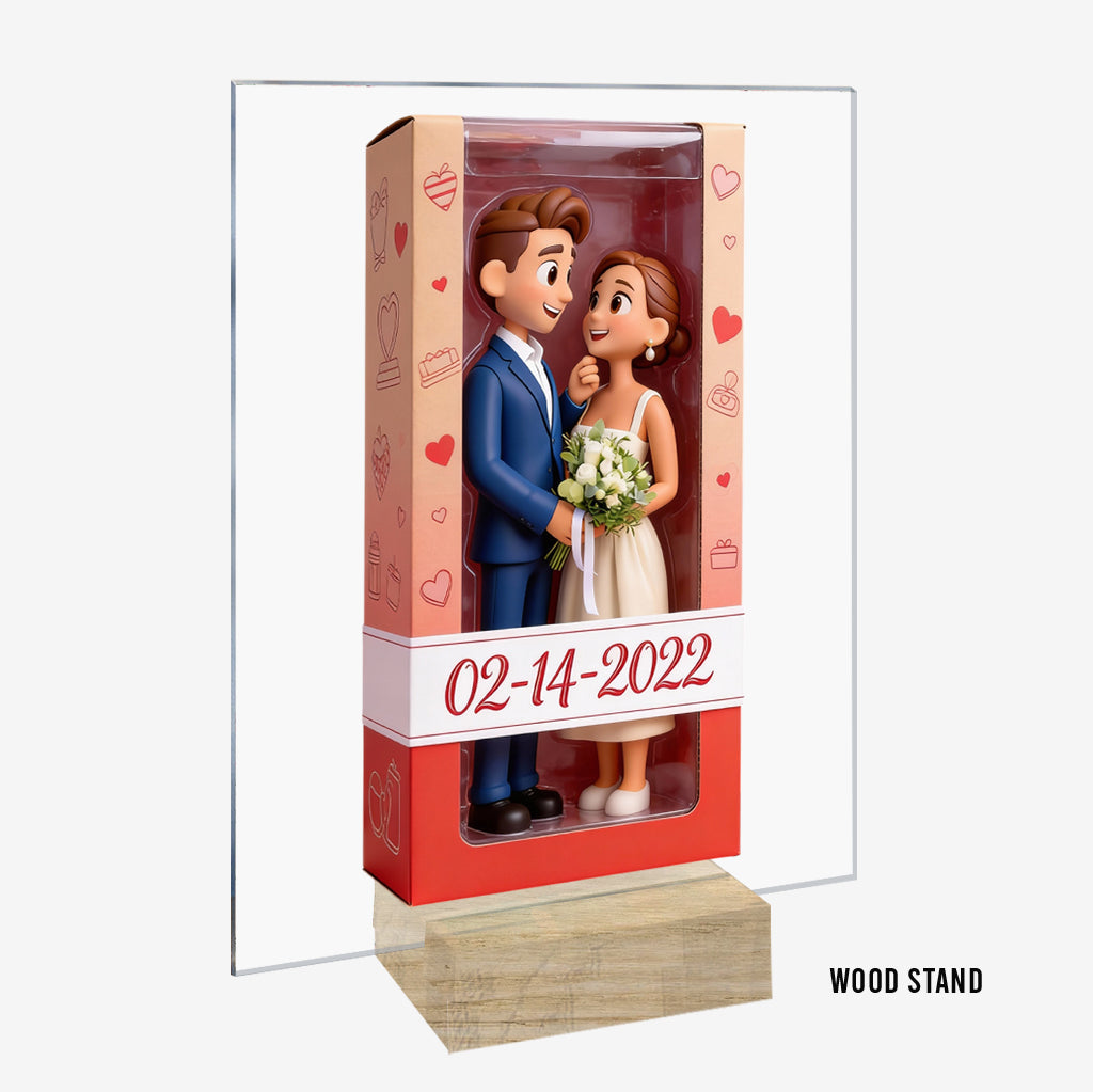 Personalized I Love You Older Couple Hugging Custom Shaped Acrylic Plaque, Romantic Anniversary Keepsake Home Decor Gift