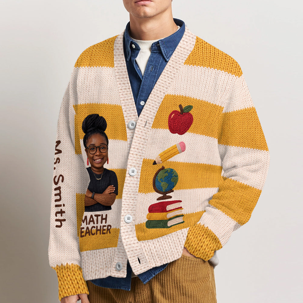 Personalized Female Kindergarten Teacher Cardigan Sweater Latina Teacher Gift