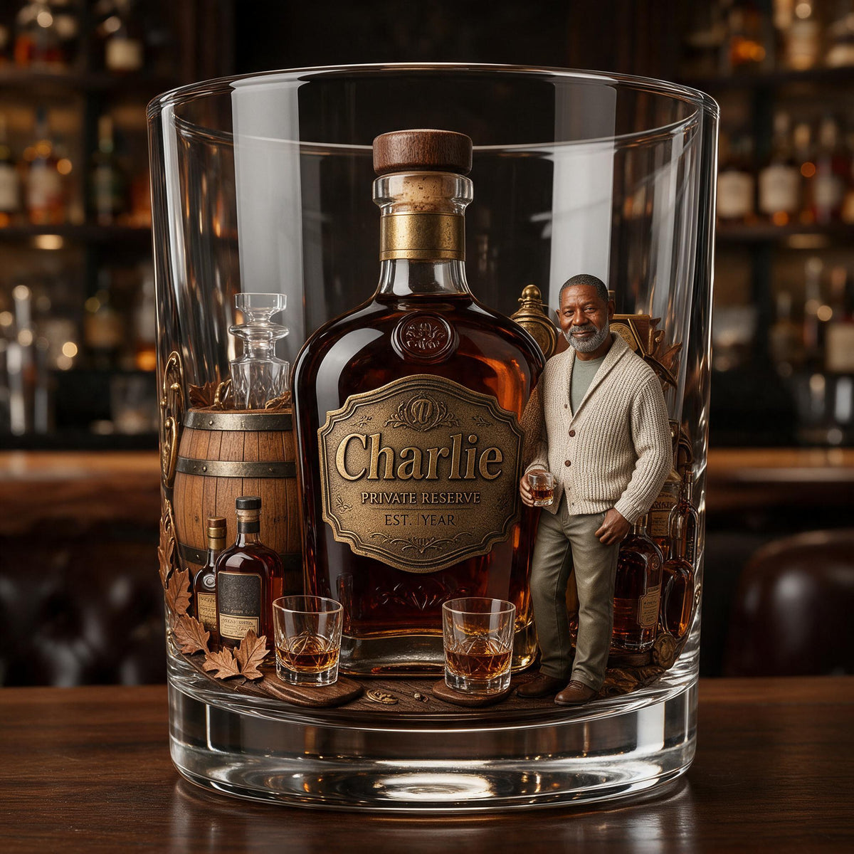 Personalized Older Whiskey Lover Whiskey Glass Bourbon Gift for Latina Men