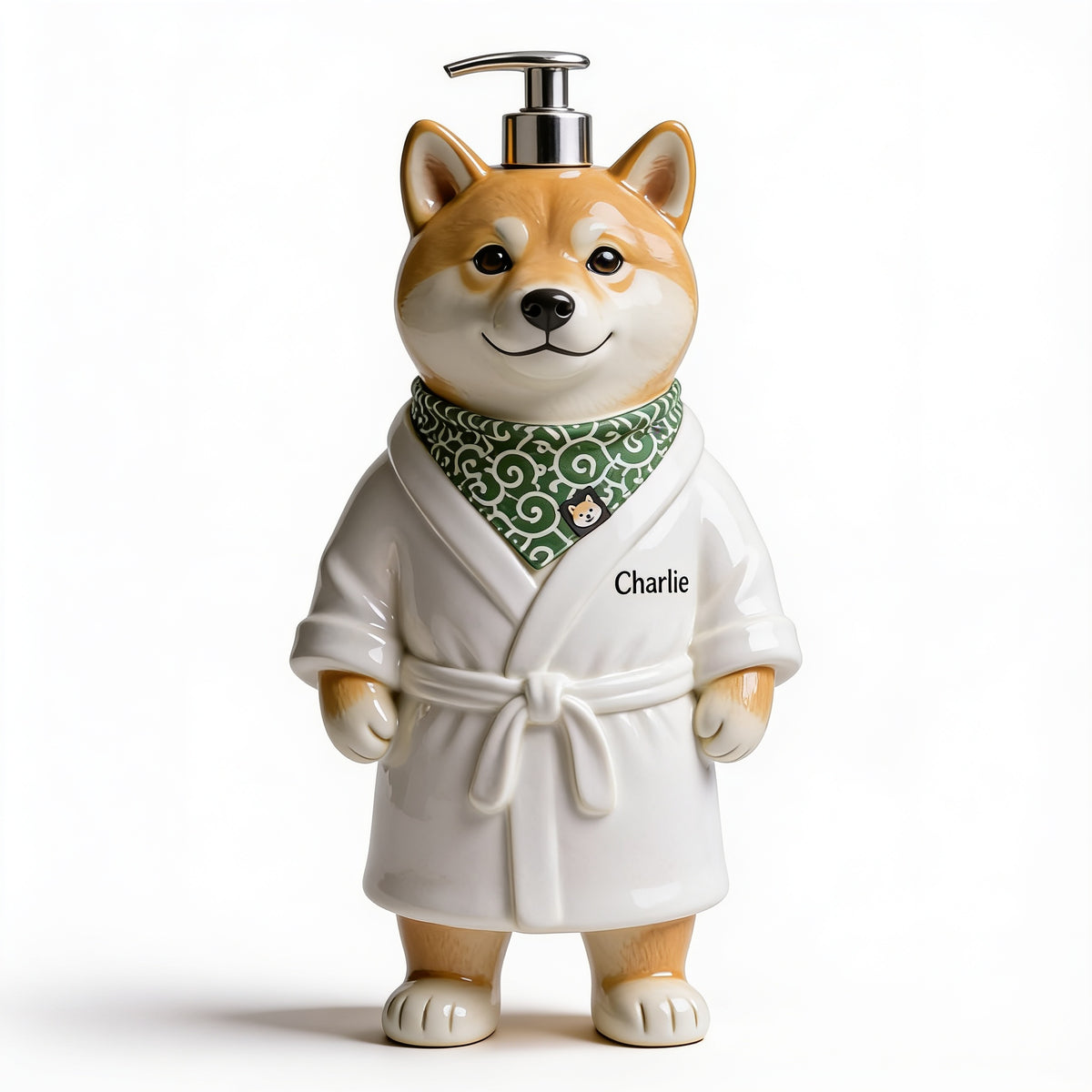 Personalized Japanese Shiba Inu Soap Dispenser Cute Pet Bathroom Decor Gift