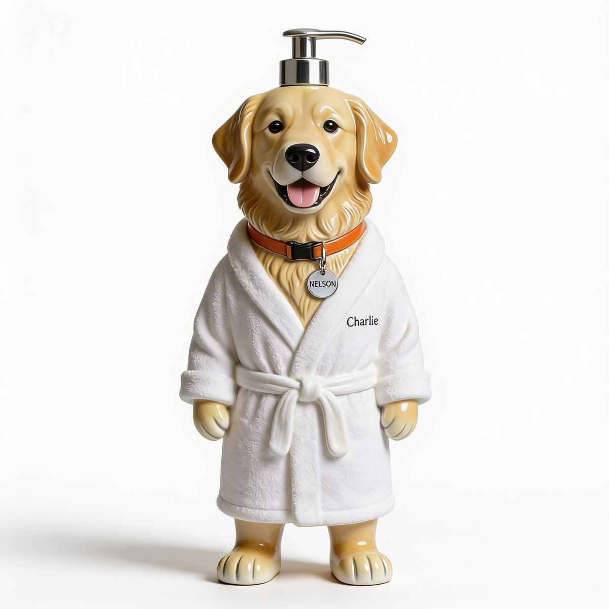 Personalized Golden Retriever Spa Soap Dispenser Dog Lover Bathroom Decor Gift