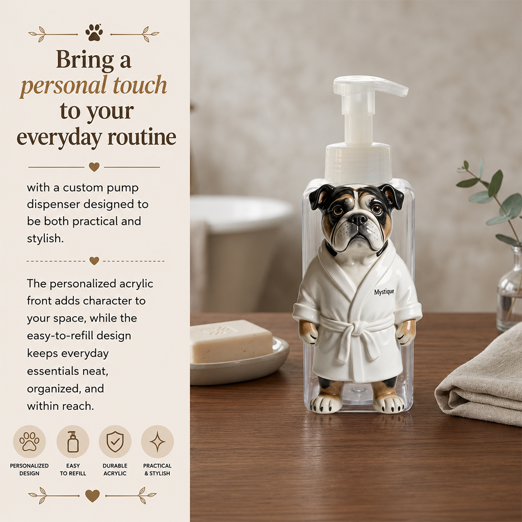 Personalized Black and Tan Dachshund Bathrobe Soap Dispenser Dog Lover Gift