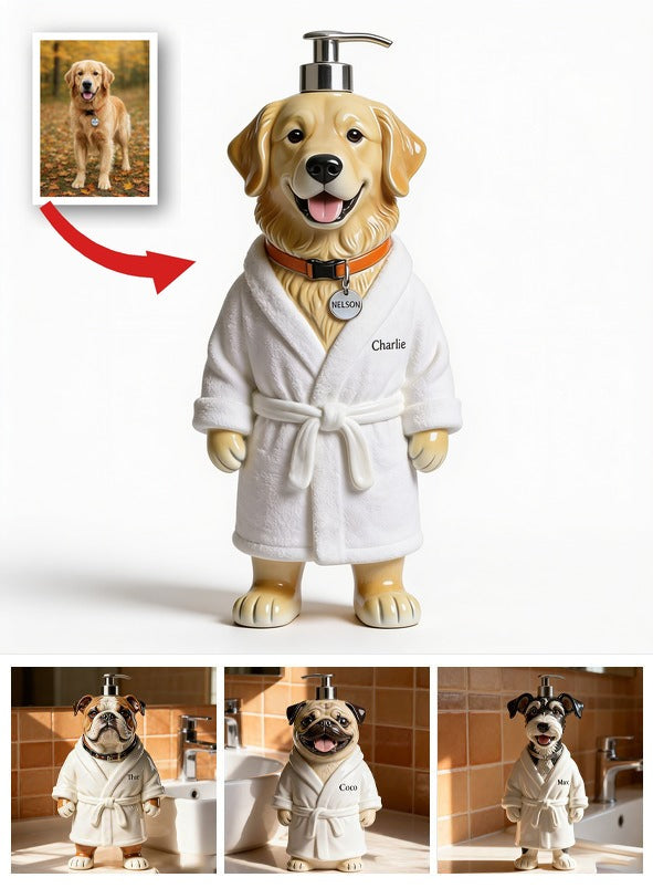Personalized Golden Retriever Spa Soap Dispenser Dog Lover Bathroom Decor Gift