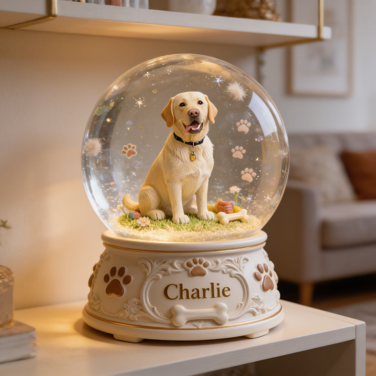 Personalized Yellow Labrador Retriever Shaped Acrylic Plaque Desk Decor Gift
