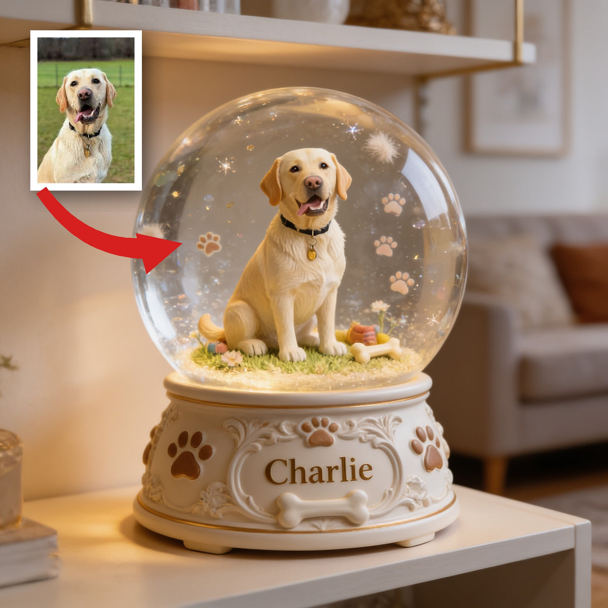 Personalized Yellow Labrador Retriever Shaped Acrylic Plaque Desk Decor Gift