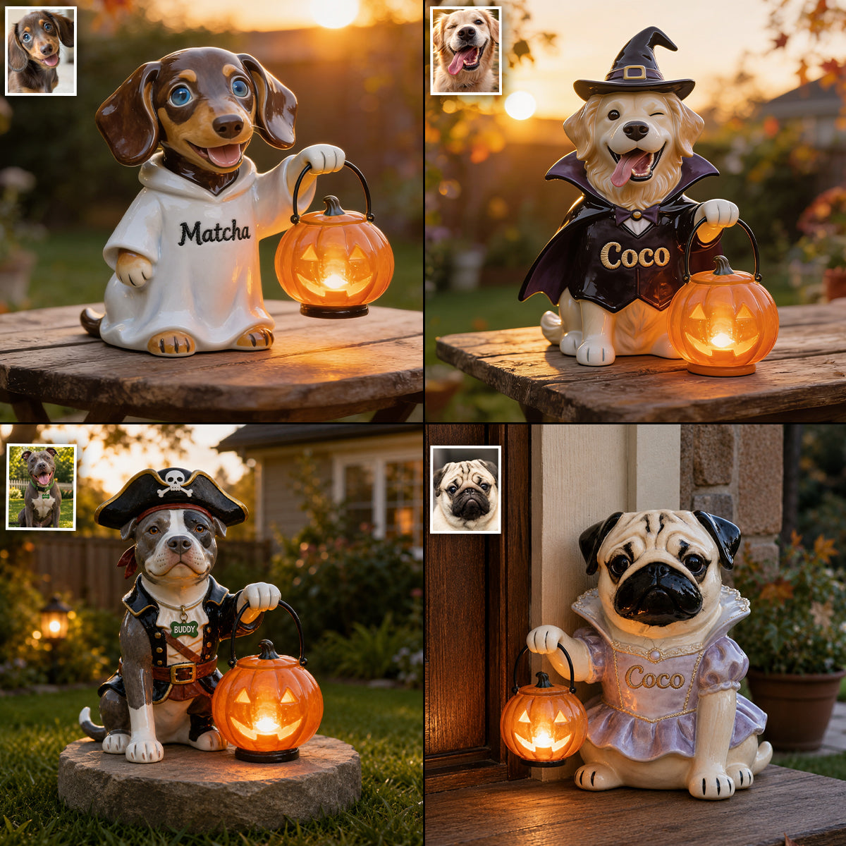 Personalized Fall Border Collie Solar Acrylic Light Garden Decor