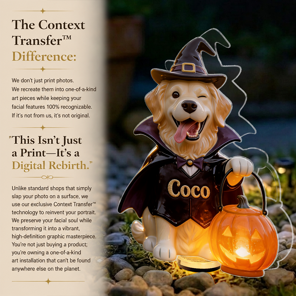 Personalized Fall Japanese Akita Inu Solar Acrylic Light Garden Decor