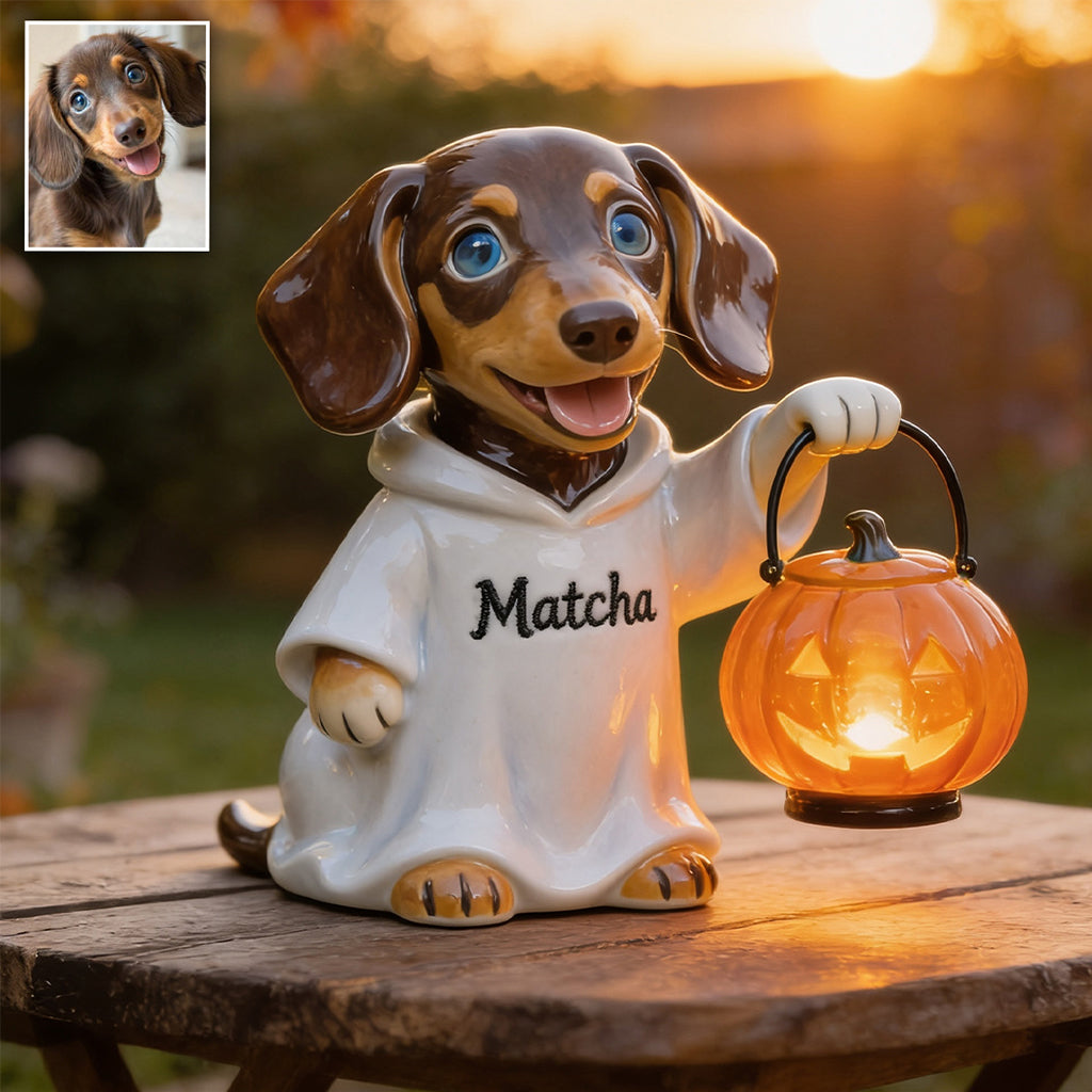 Personalized Fall Golden Retriever Solar Acrylic Light Outdoor Garden Decor