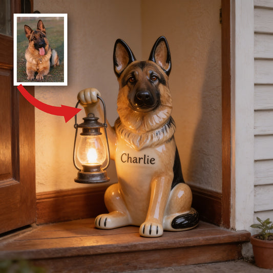 Personalized German Shepherd Solar Acrylic Light Garden Dog Lover Gift