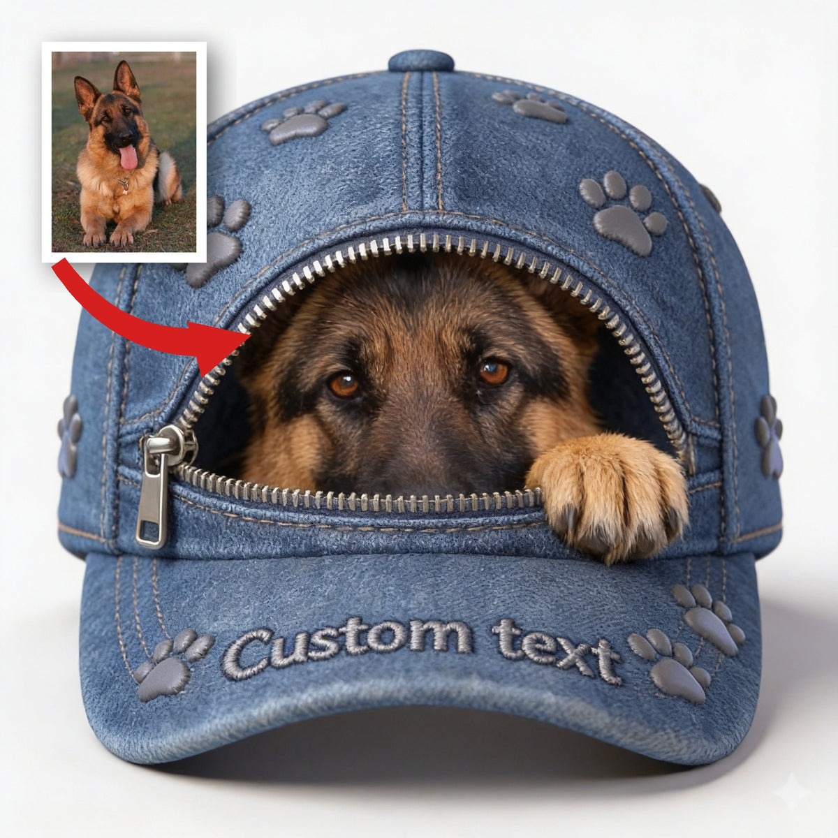 Custom Photo German Shepherd Classic Cap Dog Lover Gift