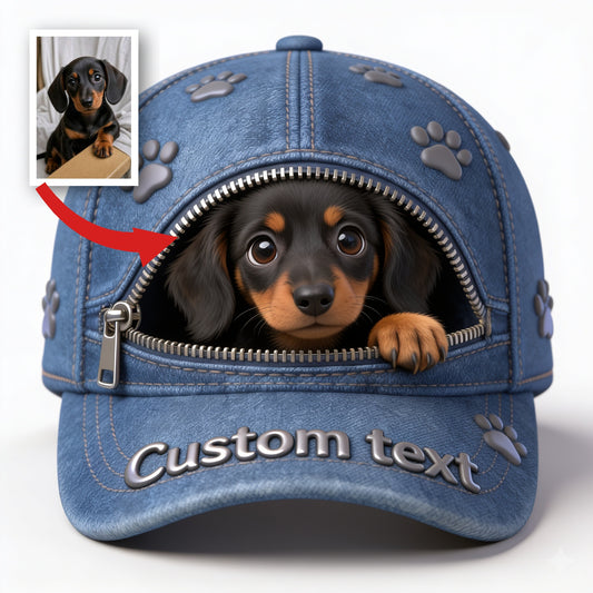 Custom Photo Mini Dachshund Puppy Classic Cap Dog Lover Gift