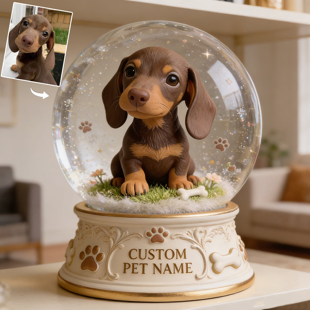 Personalized Blue Eyed Siberian Husky Acrylic Snow Globe Table Decor Dog Gift