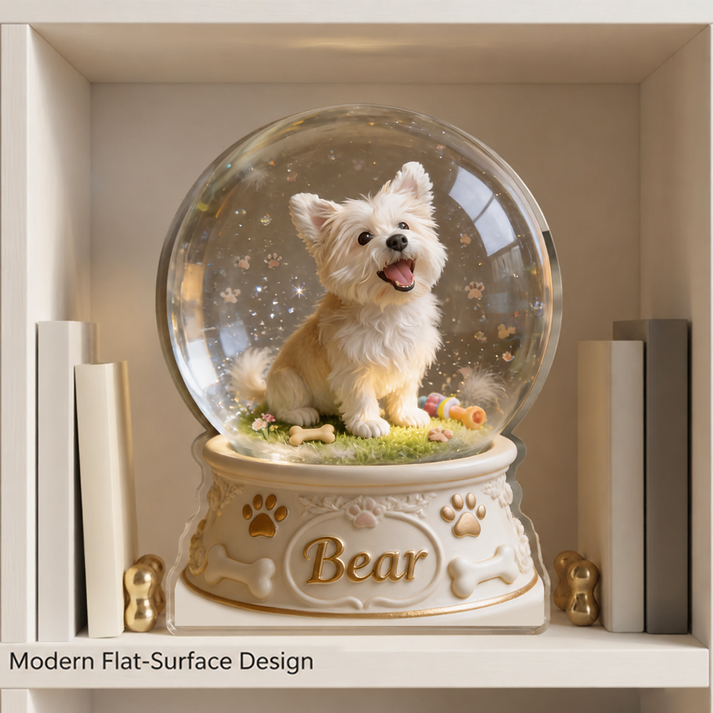 Personalized German Shepherd Acrylic Snow Globe Table Decor Dog Lover Gift