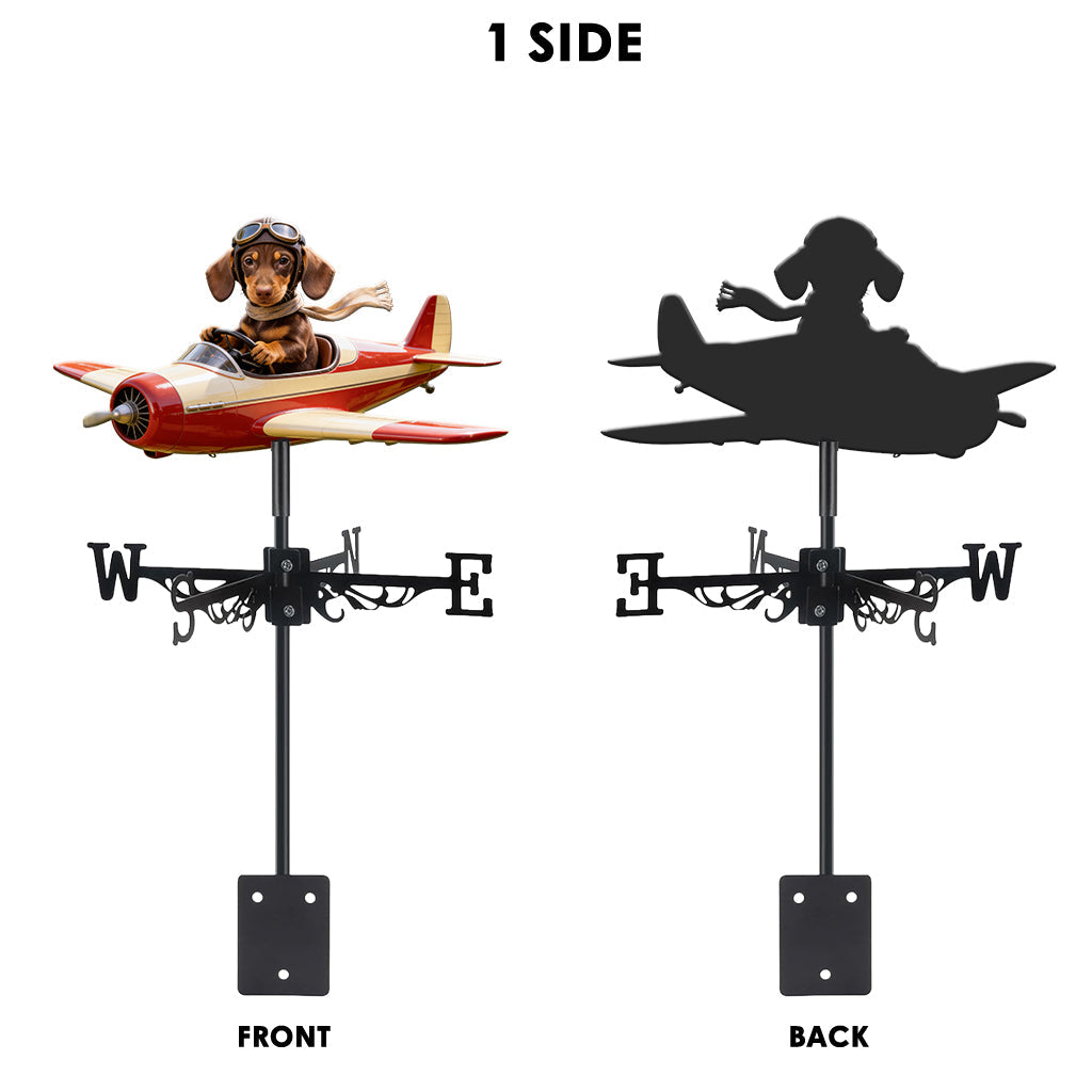Custom Photo Siberian Husky Pilot Weather Vane, Garden Pet Lover Yard Decor